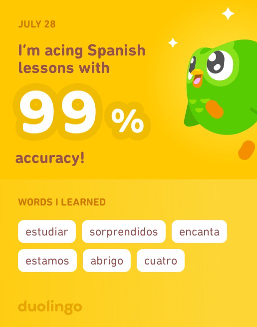 PhillippeDave's tweet photo. I’m learning Spanish on Duolingo! It’s free, fun, and effective. https://t.co/EDjwxQ0WV9