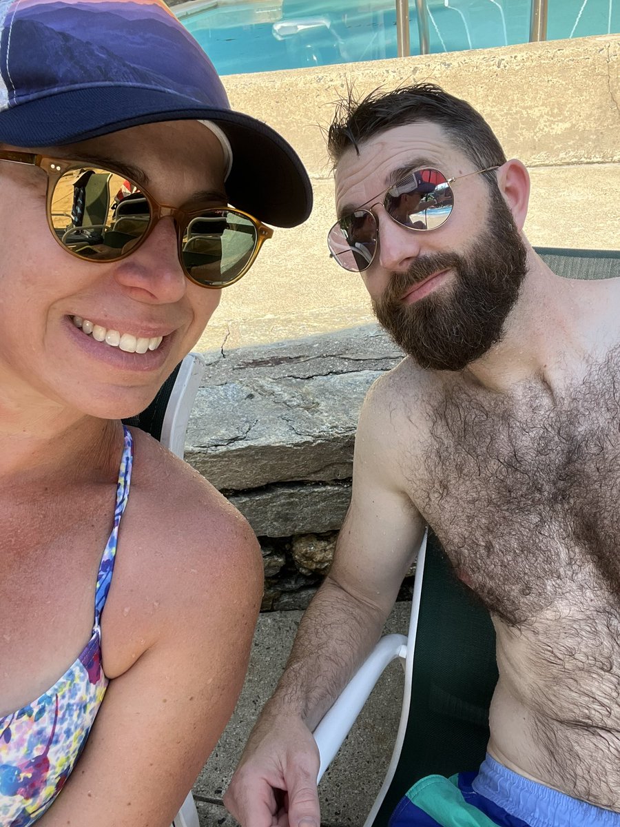 christen_rexing's tweet photo. I was dominating the #SafetySecond 🛝 with a group of 9yo girls. One told me she ♥️ my hair color. She’s my new favorites kid. I told her she has great earrings & good slide form.
The in-laws won’t get in the pool. I don’t understand people who can be near water but not in it. https://t.co/a7UFdd2Lcc