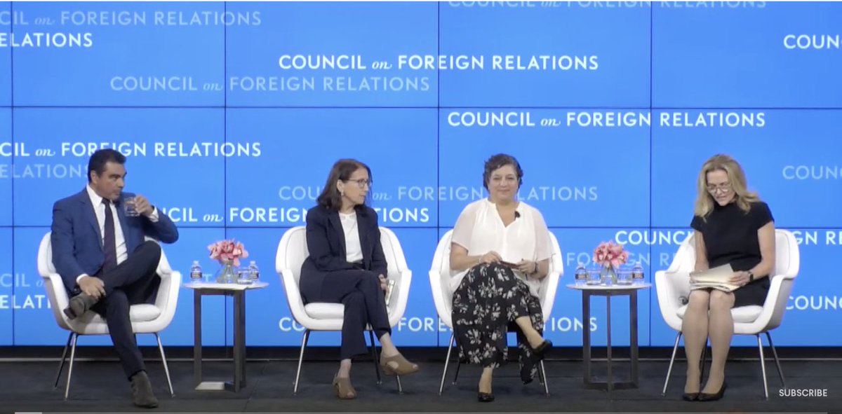 wrmcouncil's tweet photo. Watch #MigrationTaskForce members in conversation at @CFR_org event Addressing the Root Causes of Migration in the Western Hemisphere. @Ssaucedo5050 @elcolmex, Katharine Donato @GUMigration & @manuelorozco65 @The_Dialogue. Moderated by @KellieMeimanH
https://t.co/3N2D0ylrb1 https://t.co/2M3I4OX2yF