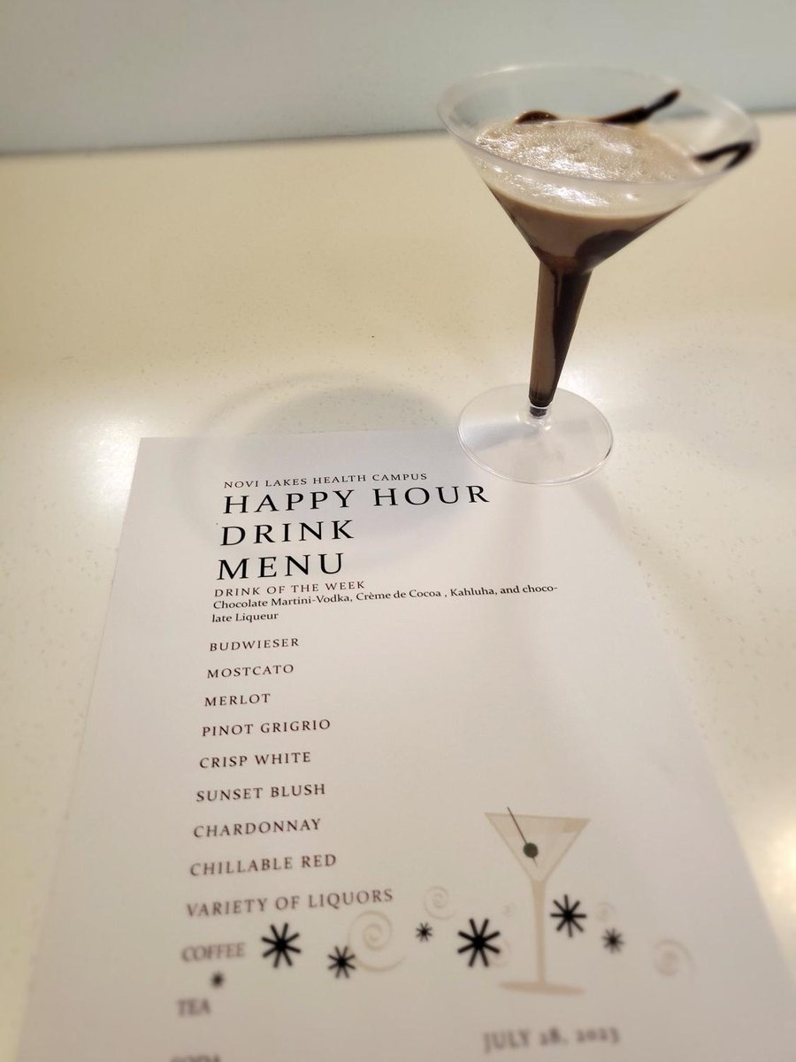 NoviLakesHC's tweet photo. Happy National Milk Chocolate Day!  To celebrate this delicious occasion we served chocolate martinis at happy hour!  #trilogyliving https://t.co/MBOV8KeeXb