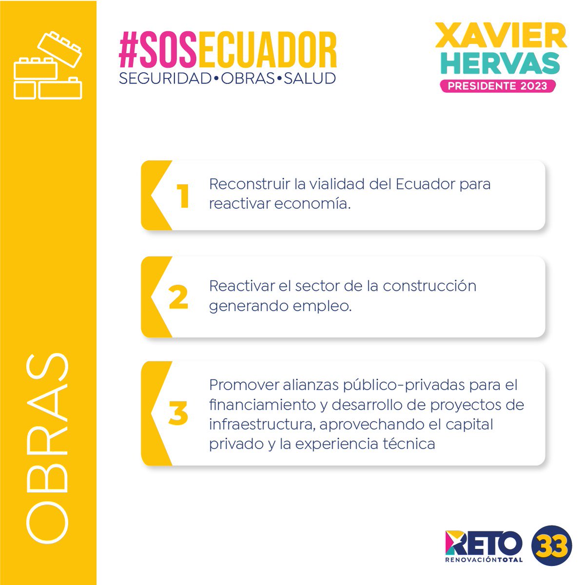 xhervas's tweet photo. ▶️Ecuador necesita un #PlanSOS que resuelva los problemas más urgentes de la ciudadanía: seguridad, obras, empleo y salud. 🇪🇨Yo asumo el RETO. ¿Lo asumes tú? 💪
Conoce en detalle nuestro plan de Gobierno a través de la página https://t.co/8Bx0Gp2y25✅
#SOSEcuador #XavierHervasPresidente2023