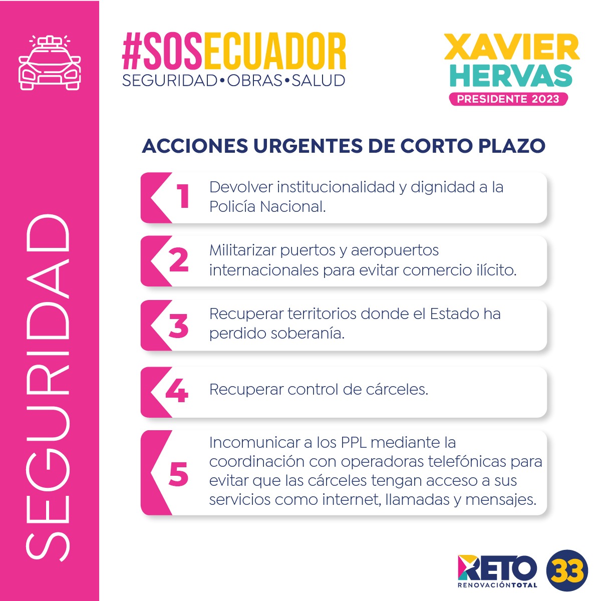 xhervas's tweet photo. ▶️Ecuador necesita un #PlanSOS que resuelva los problemas más urgentes de la ciudadanía: seguridad, obras, empleo y salud. 🇪🇨Yo asumo el RETO. ¿Lo asumes tú? 💪
Conoce en detalle nuestro plan de Gobierno a través de la página https://t.co/8Bx0Gp2y25✅
#SOSEcuador #XavierHervasPresidente2023