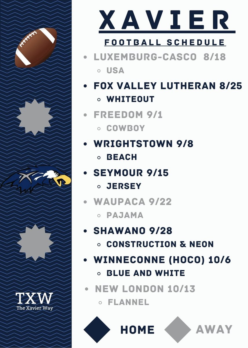 ‼️‼️Mark your calendars‼️‼️ We are three weeks away from the 2023/24 football season starting. All games kickoff at 7:00.