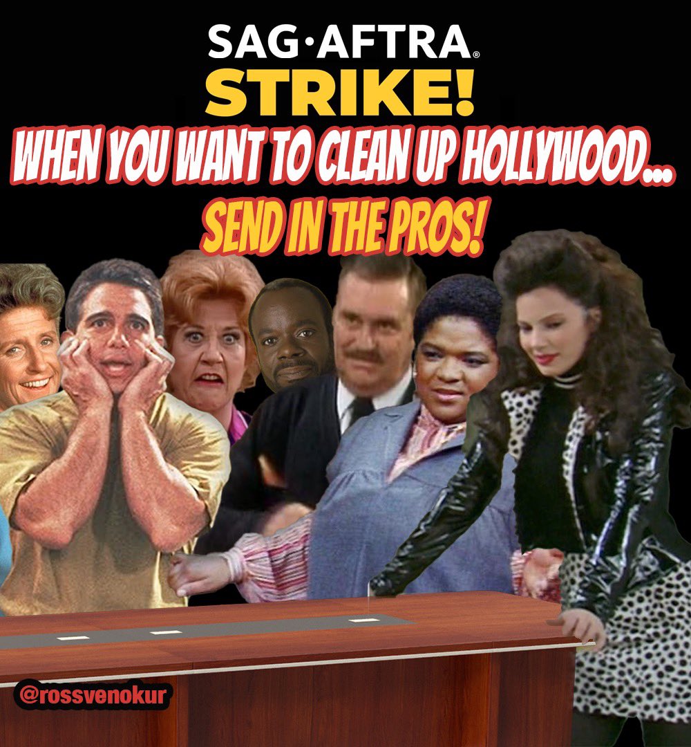 RVenokur's tweet image. AMPTP should know better than to make a mess in OUR town! 

#wgastrong #wgastrike #writersstrike #sagaftrastrong #actorsstrike #union #strike #hollywood