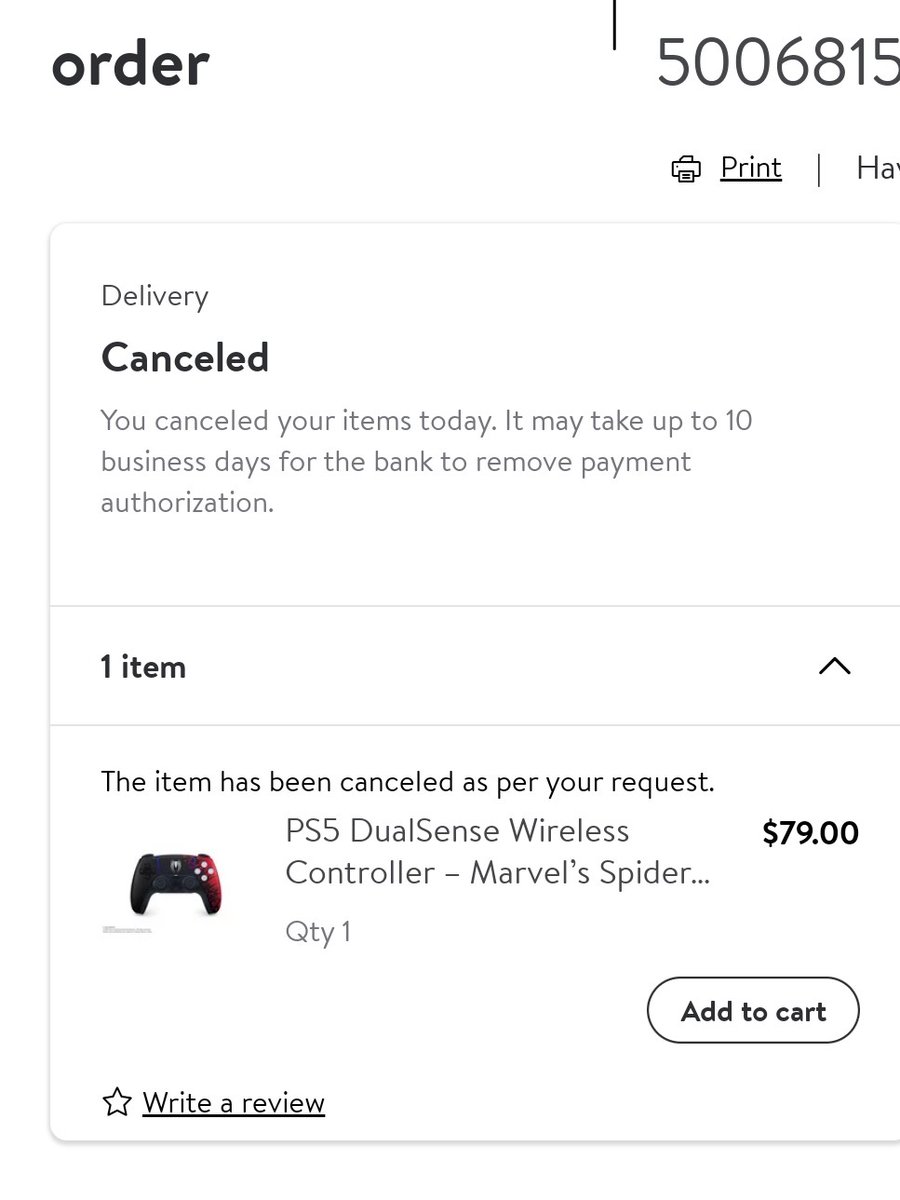 BeasleyRoderick's tweet photo. @sadotthegamer @insomniacgames Cancelled it at Walmart so that I could get it at Amazon.  My "go to place" I receive a few items from Amazon a week. https://t.co/QPON5jNsk7