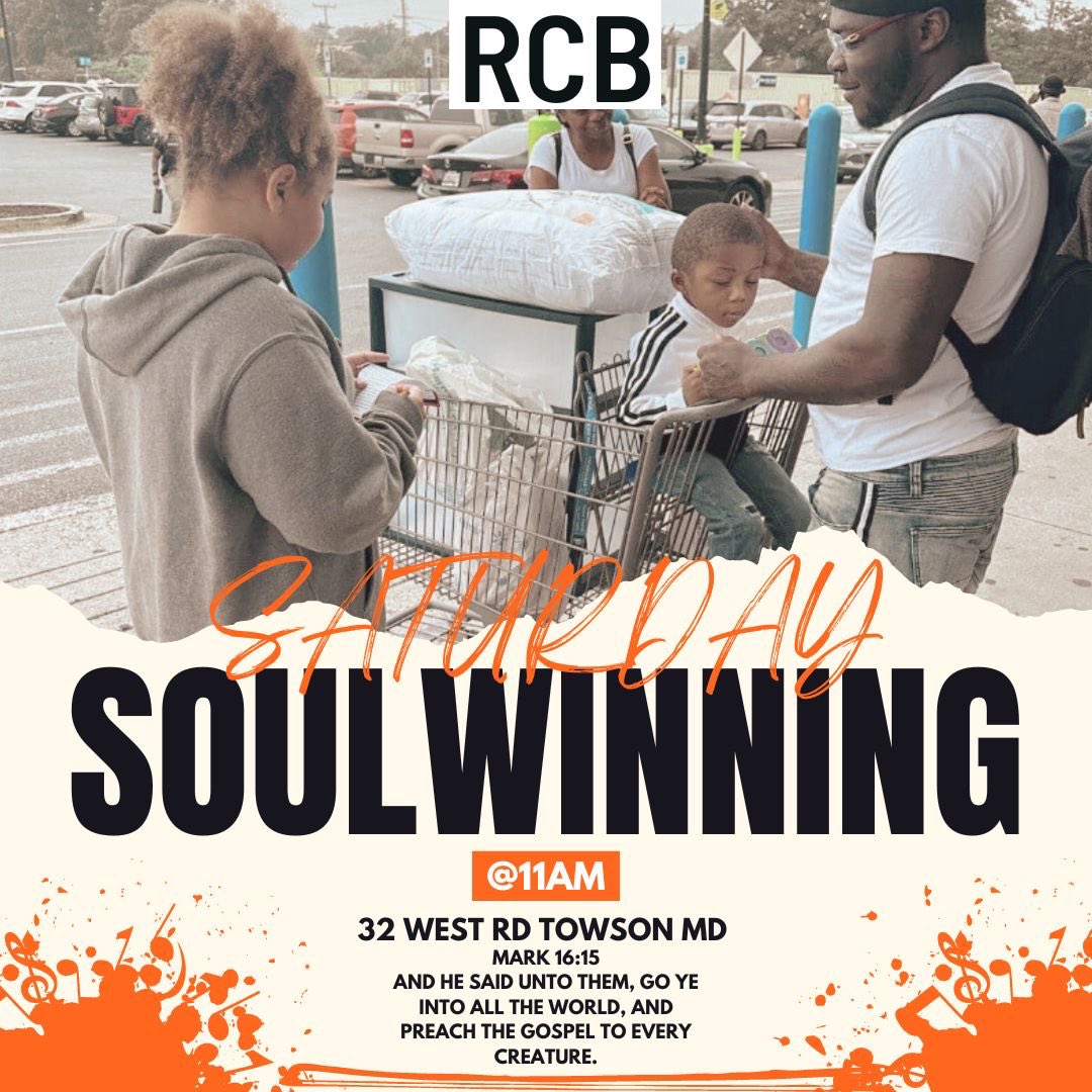 BaltimoreRiver's tweet photo. 🔥SOULWINNING TOMORROW‼️ 

Join the #RCBARMY as we take our city for JESUS!!!

Meet the team at 11 am, come and be trained up + equipped to see our city shaken by the GOSPEL!🔥🌏 https://t.co/yB1zREwDLq