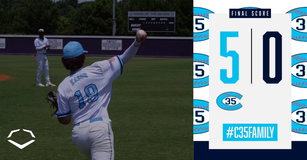 Performance_C35's tweet photo. Day 2:

Eason: 7 IP 6 H 10 K 1 BB
Carroll: 1-2 2B 2 RBI
Safarikas: 1-3 2 RBI

#C35Family https://t.co/2wz5ZXoQuj