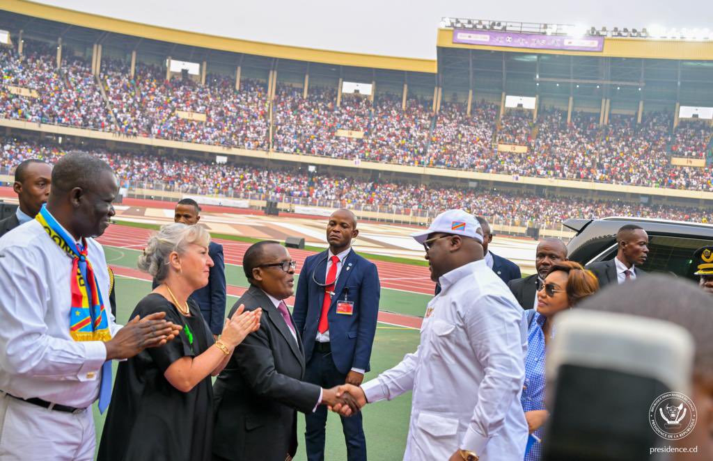 #RDC 28.07.2023|#Kinshasa
Le Président Félix Tshisekedi a ouvert officiellement les IXès Jeux de la Francophonie, ce vendredi soir, au Stade des Martyrs à #Kinshasa. Plus de 80 000 spectateurs ont pris part à cette cérémonie, riche en spectacles, retransmise en direct à la TV.