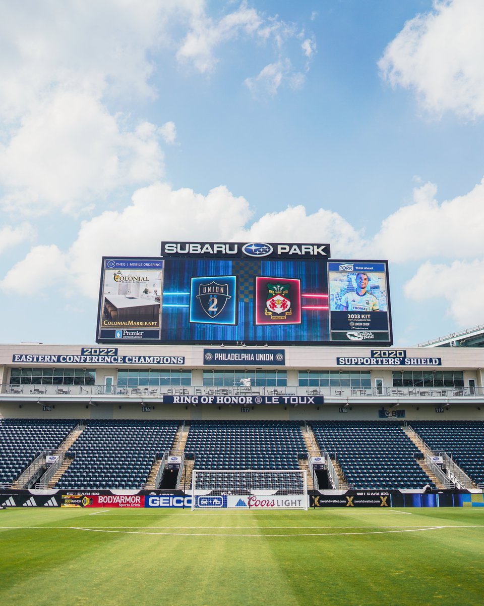 PhilaUnion's tweet photo. Welcome to Philadelphia Union, @Wrexham_AFC.

#DOOP | @PhilaUnionII https://t.co/dE05b17db9