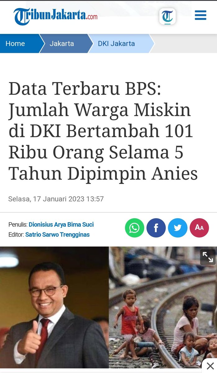 DoankWarto's tweet image. Katanya capres terhebat di dunia , mimpin JAKARTA selama 5 tahun justru jumlah WARGA MISKIN meningkat, bertambah 101 Ribu.

Begini mau pimpin Indonesia ?