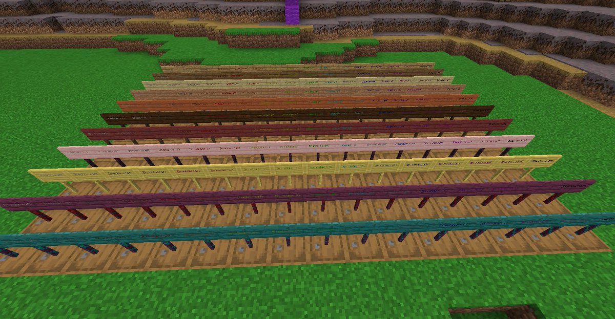 Such is our annoyance at glow ink sign lag not being a priority at Mojang. At <a href="/shamblecraft/">Shamblecraft</a> we’re having a poll on which dye and wood combination is the most accessible to all of our players. Behold. ALL THE SIGNS.