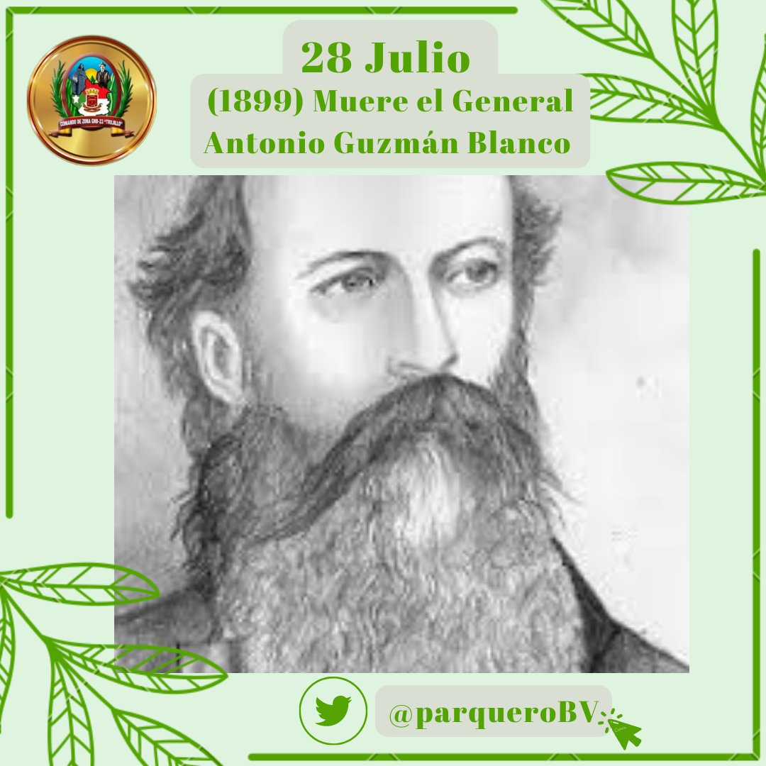 Muere en París, Francia el #28Julio de 1899 el General Antonio Guzmán Blanco, fue un militar, estadista, abogado, diplomático, político y presidente de Venezuela. Hoy se cumplen 124 años de su muerte.