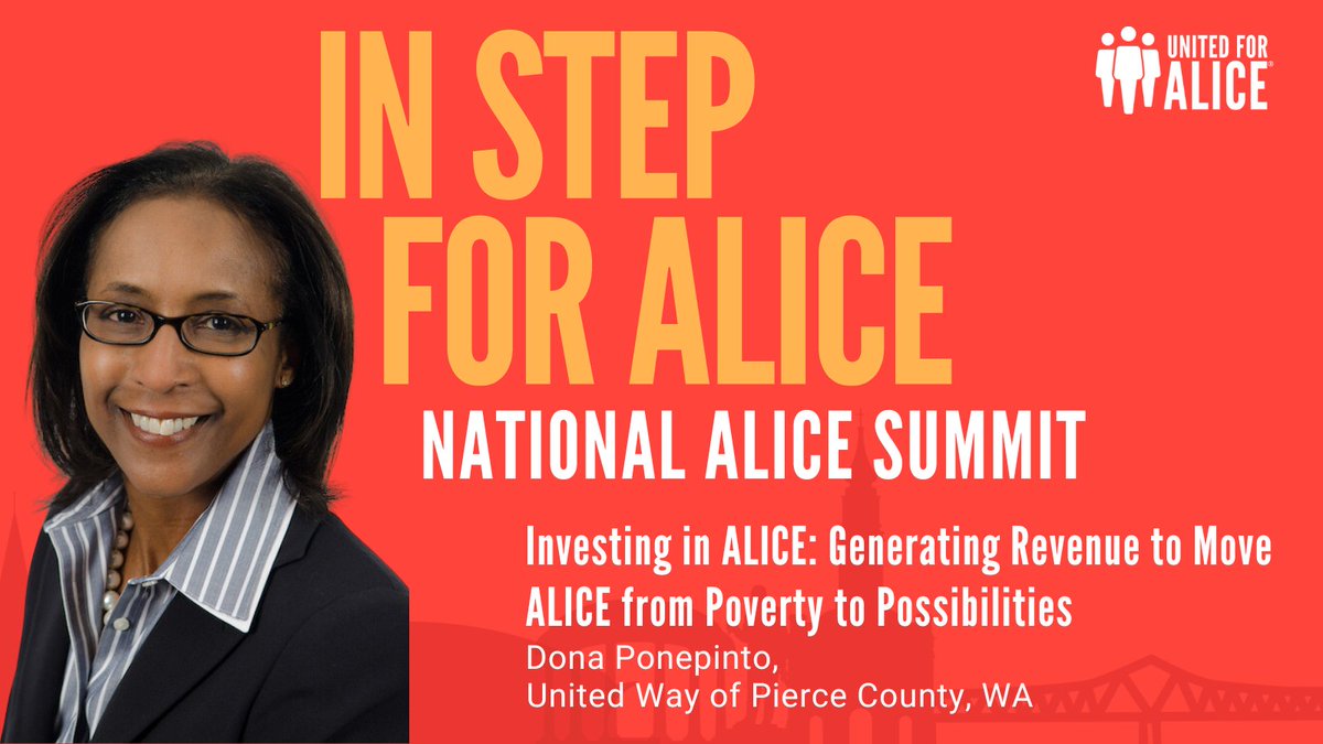 United4ALICE's tweet photo. @EithneMcmenamin @unitedwaychi We're pleased to present "Investing in ALICE: Generating Revenue to Move ALICE from Poverty to Possibilities" by @DonaPLiveUnited, @UWPC. Read more about this session and others - and register now: https://t.co/6Cr29kpjlP #ALICEsummit https://t.co/43z5MnZ2Mz