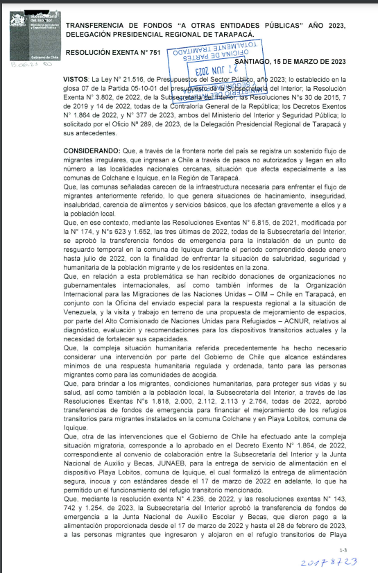 sandonaegui's tweet photo. ¿Qué se cocina en Tarapacá? 
Delegación Presidencial de Tarapacá adjudica a una persona natural, Orozimbo Segundo Robledo Castro / Rut: 8.901.125-6,  licitación por $751.842.000 por concepto de "SERVICIO DE ALIMENTACION POBLACION MIGRANTE".
Algo no huele bien. https://t.co/1ykAgFQQCa