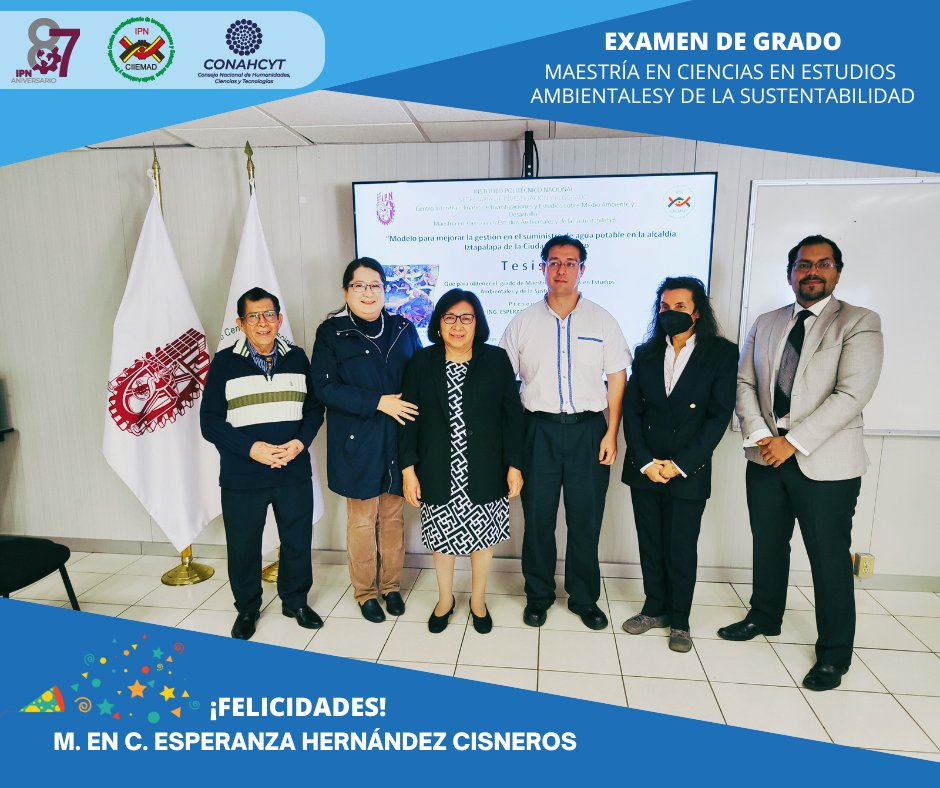 CIIEMADIPN's tweet photo. ✅ #CIIEMAD #IPN felicita a Esperanza Hernández Cisneros, por la obtención del grado de #MaestríaEnCienciasCIIEMAD, con la presentación de... 

1/2 https://t.co/vMgZUkVRf4