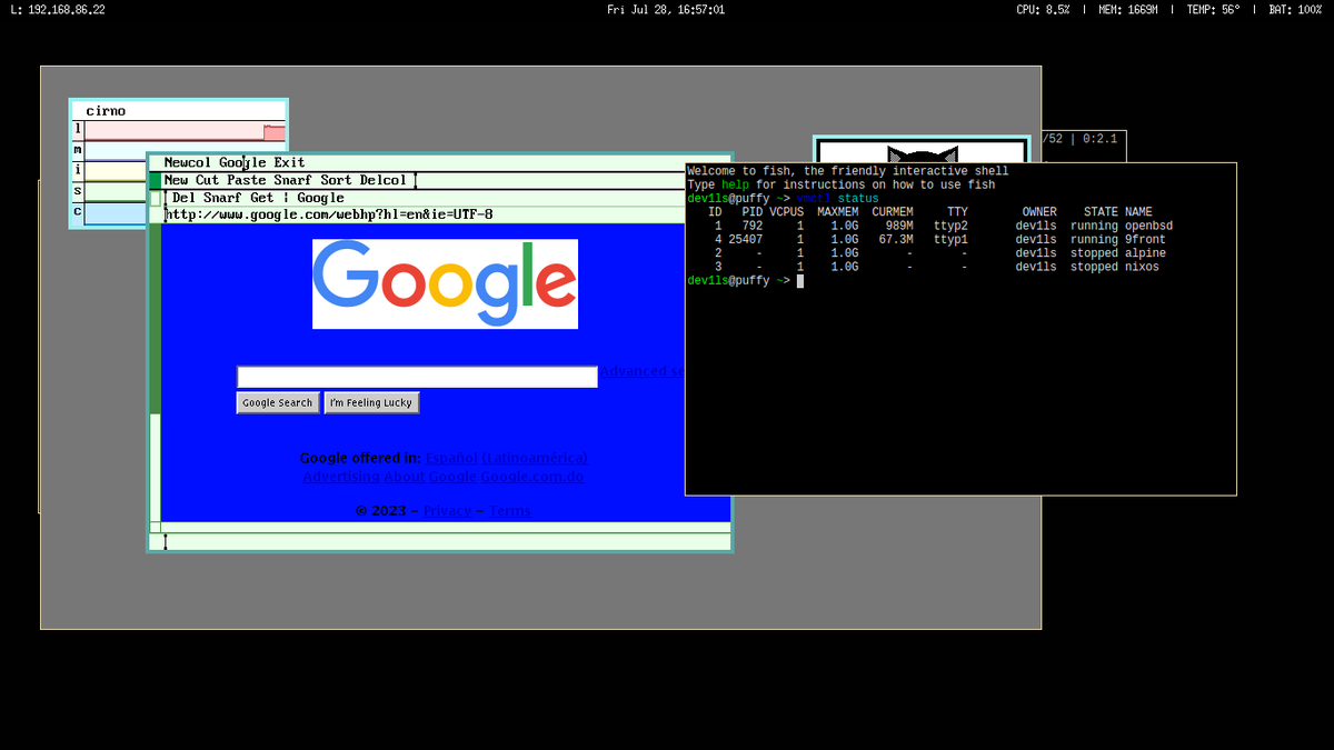 dev1lsconf's tweet image. #OpenBSD #vmd #9front