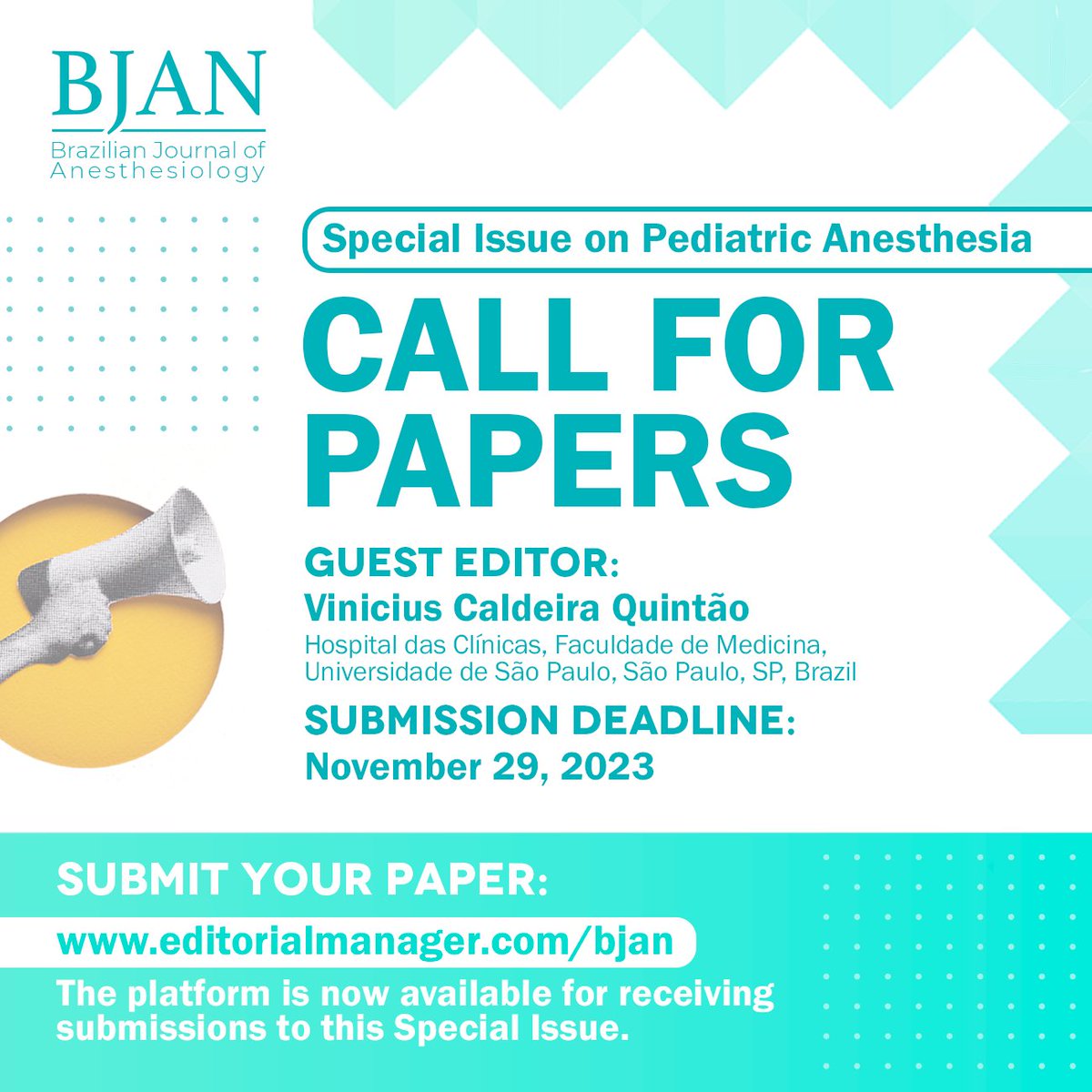 📌 For further information access: bit.ly/BJANCallForPap… 📌 Submit on: editorialmanager.com/bjan #pediatricanesthesia #callforpapers #anesthesiologyresearch #BJANcallforpapers #joinBJAN #citeBJAN #anesthesiology #anesthetists #sba #anestesiologista #anesthesia