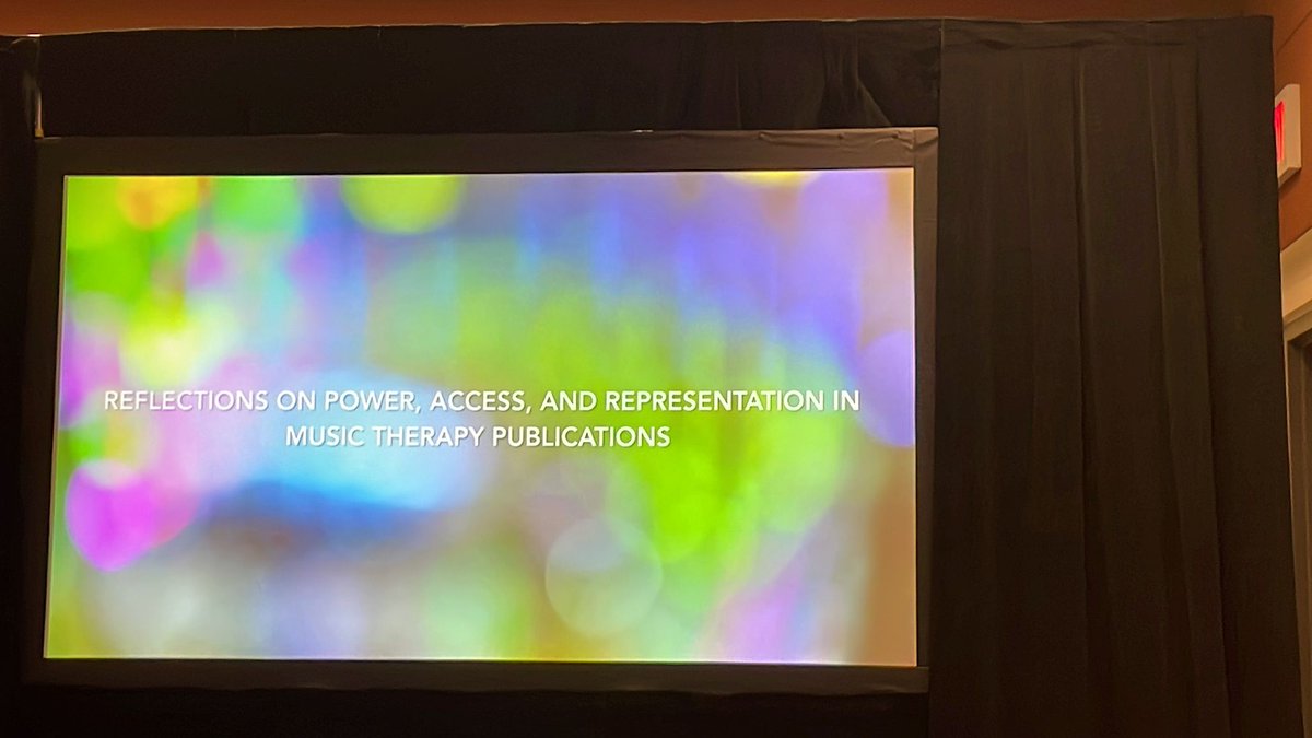 WFMTinfo's tweet image. The WFMT has conducted a number of presentations at #WCMT2023 
Here is Juan Pedro, chair of the Publications Commission presenting on "Reflections on power, access, and representation in music therapy publications.