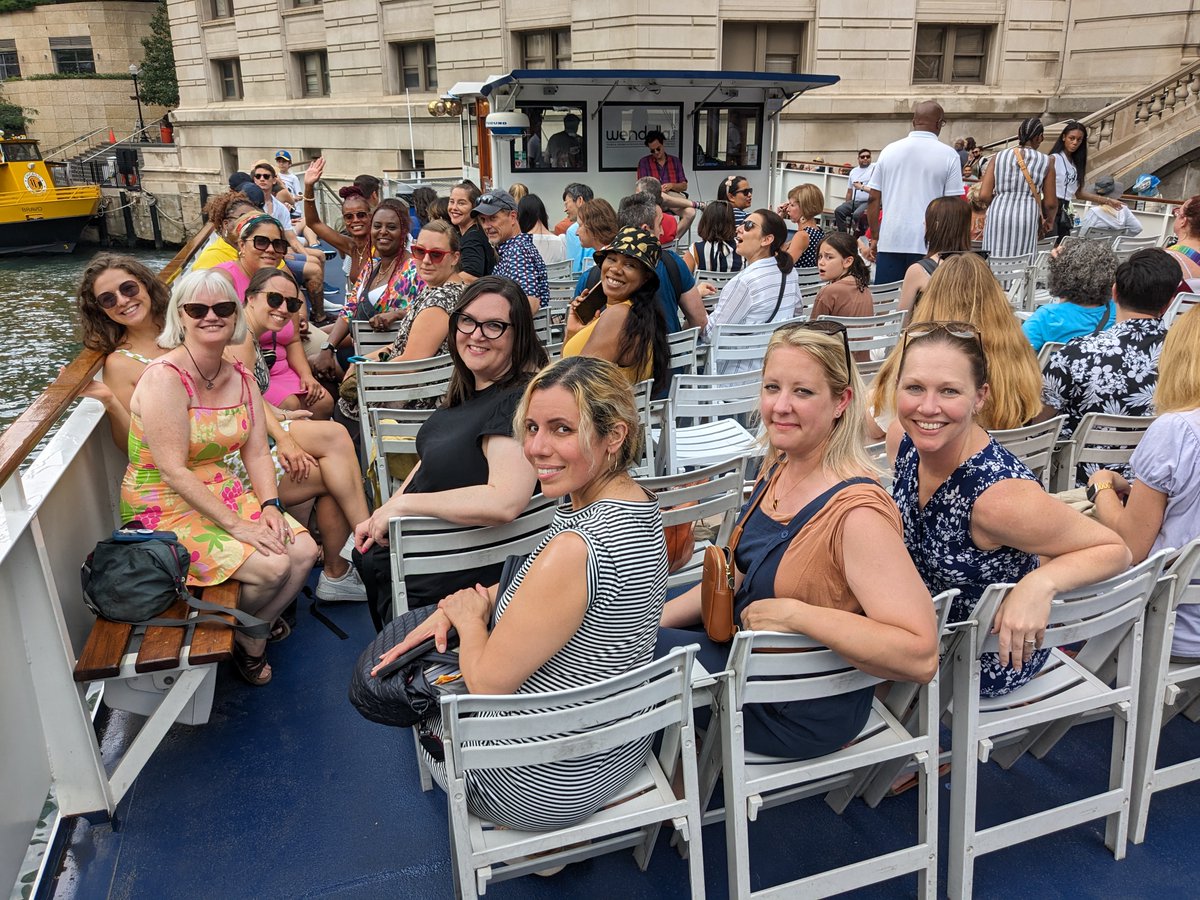 unitedwaychi's tweet photo. Ahoy, from aboard @wendellaboats! ⚓ United Way and @211MetroChicago staff donned our sailors’ hats and enjoyed a tour along the Chicago River and Lake Michigan earlier this week. We 💛 our city and region! #LIVEUNITED https://t.co/8nlDIKakzv