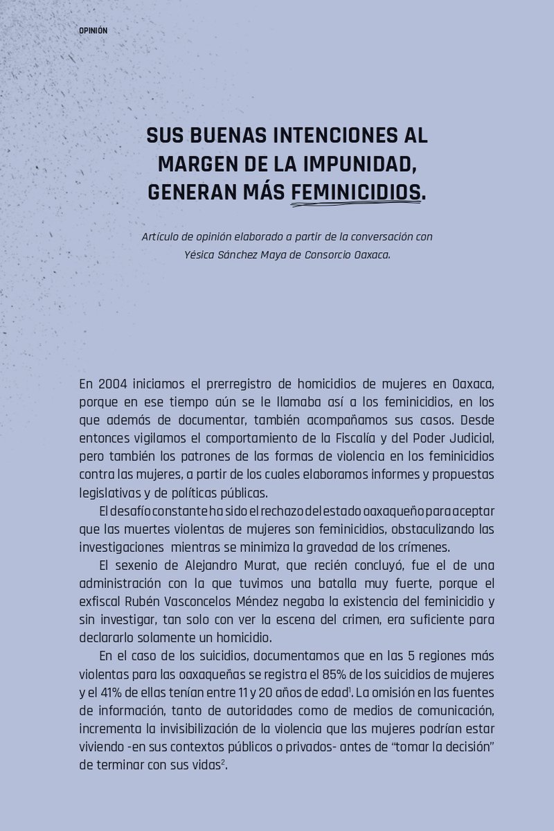 Ante el aumento de los feminicidios en #Oaxaca, Yésica Sánchez Maya de @consorciooaxaca se pregunta de qué manera las mujeres activistas pueden continuar con su labor y asumir al mismo tiempo que su vida está en riesgo. Entérate de más en nuestro fanzine: informaterompeelmiedo.mx/2023/05/18/rut…