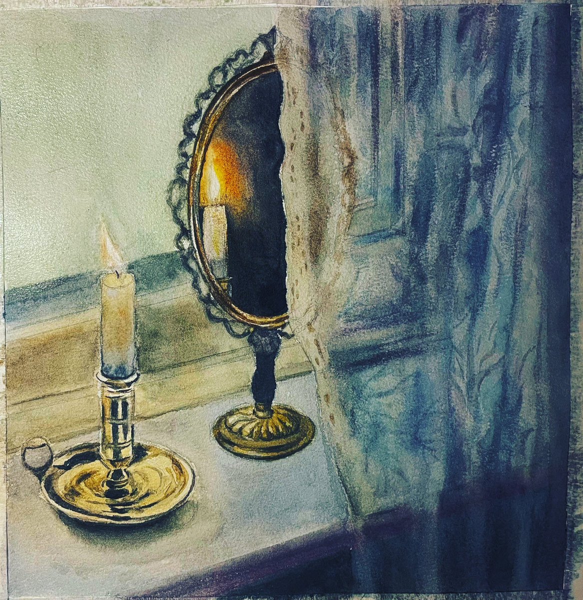 YevenLourance's tweet photo. candle in the mirror #paint #painting🎨 #painting #watercolor #watercolorpainting #watercolor_art #draw #drawing #drawingart #drawings #colourdraw #colourdrawings #colourdrawings #colour #colours #aquarelle #waterblog https://t.co/GgKjcv1c3a