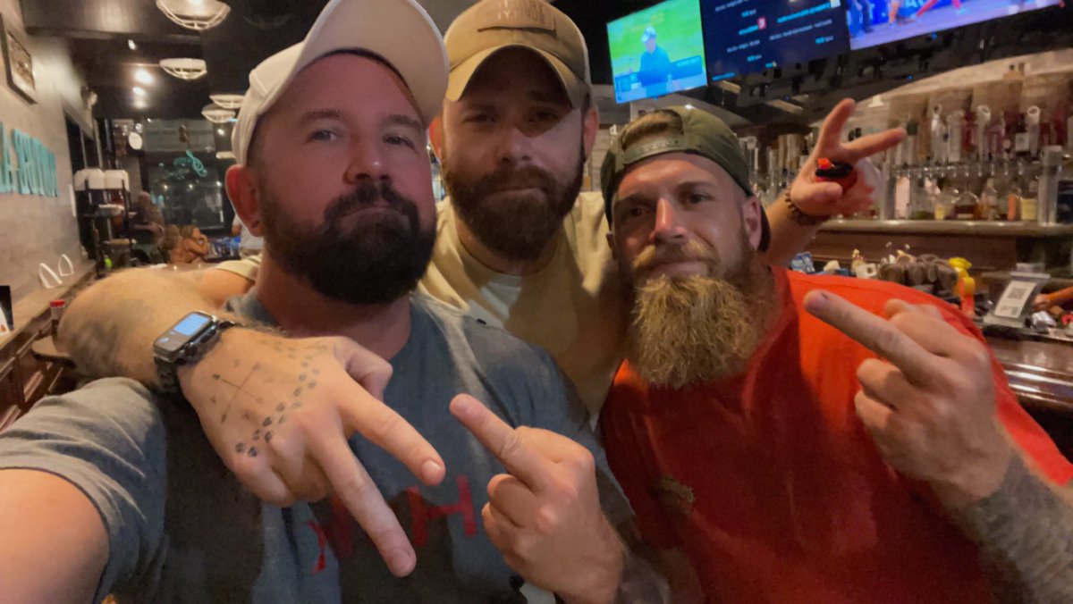 TomBoySC's tweet image. Reunion tour 2023. Shots needed. CA: $TomBoySC @ThatbeardGuy26 @mrredbeard06 #beardedbastards #bearded #tattoo