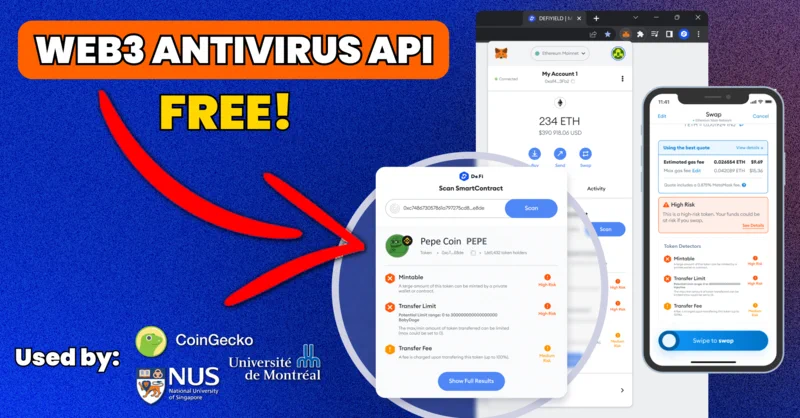 De_FiSecurity's tweet photo. 🚨 Building a crypto project from scratch?

Wrong.

Stop wasting your time and resources.

⚡️ Save 99% of resources by using @DeDotFi API.

Security, Pricing, Balances. Everything. 

API is FREE if you Sign Up Now.👇