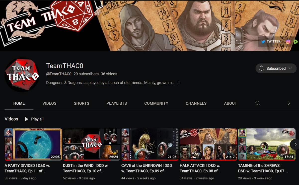 TeamTHAC0's tweet photo. @RakdosBattlemap #TeamTHAC0 D&D played by some dudes, turned into awesome videos & stories. Current campaign is #BasicDnD/#KeepOnTheBorderlands
https://t.co/y3JVAGMzjN https://t.co/xlz66gBby8