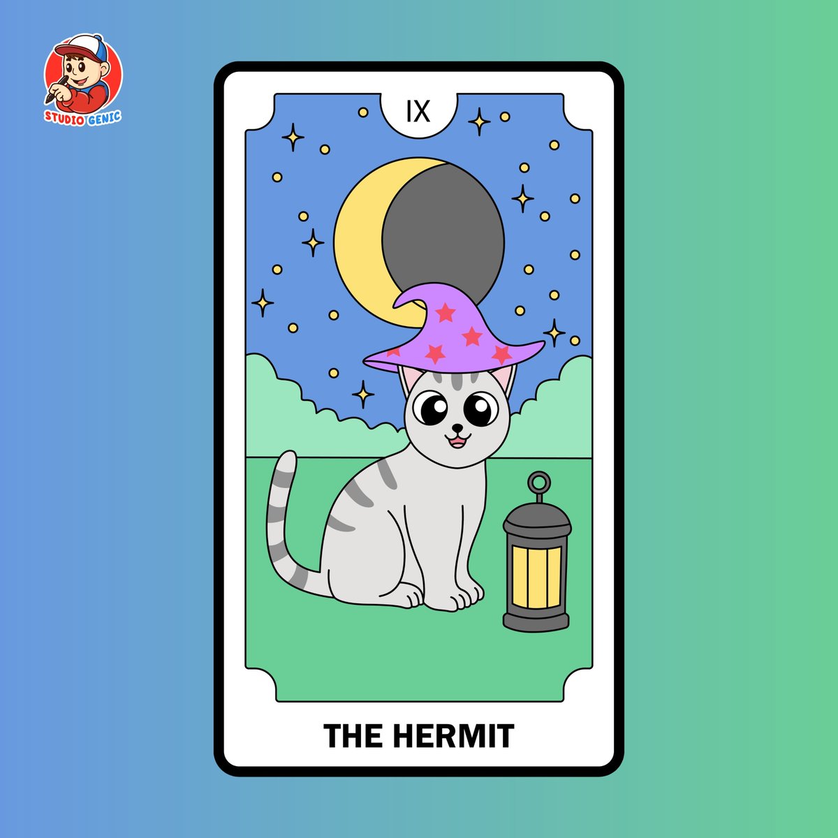 GenicStudio's tweet photo. Cute cat that adorns this Hermit Oracle Tarot Card! Contact me at👉https://t.co/AKB3Wy0hFt

#illustration #cartoon #freelancer #indonesian #illustrationart #fiverr #art #opencommissions #design #graphic #artist #artwork #draw #commission #oracletarot #tarotcards #thehermit #tarot https://t.co/OdFi1xEWpZ