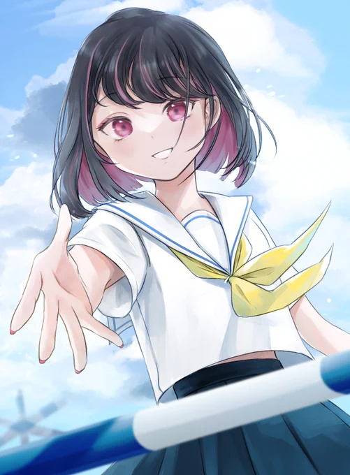 夏が消し去った 白い肌の少女に  #詩信絵巻