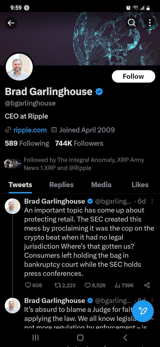 Edgar Rivera (@vengeance_sr9c) on Twitter photo #XRP #Crypto Tell me these numbers are crazy <a href="/bgarlinghouse/">Brad Garlinghouse</a> follows numbers and #Simpsons xrp episode. Could it be going to 589, and if so, how long will it take to get there XRP army!! #XRP #Crypto Tell me these numbers are crazy <a href="/bgarlinghouse/">Brad Garlinghouse</a> follows numbers and #Simpsons xrp episode. Could it be going to 589, and if so, how long will it take to get there XRP army!!