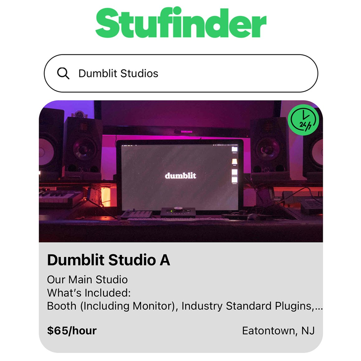 Stufinder's tweet photo. Studio of the Week: Dumblit Studios

Location: Eatontown, NJ

Past Clients: Ashtin Larold, Mir Fontane, Ethan Ross, Hefna380, Samad Savage, Cam Steady, Benton, Robsan &amp; more

Book now on the Stufinder App! https://t.co/BmD9Px4Tr5