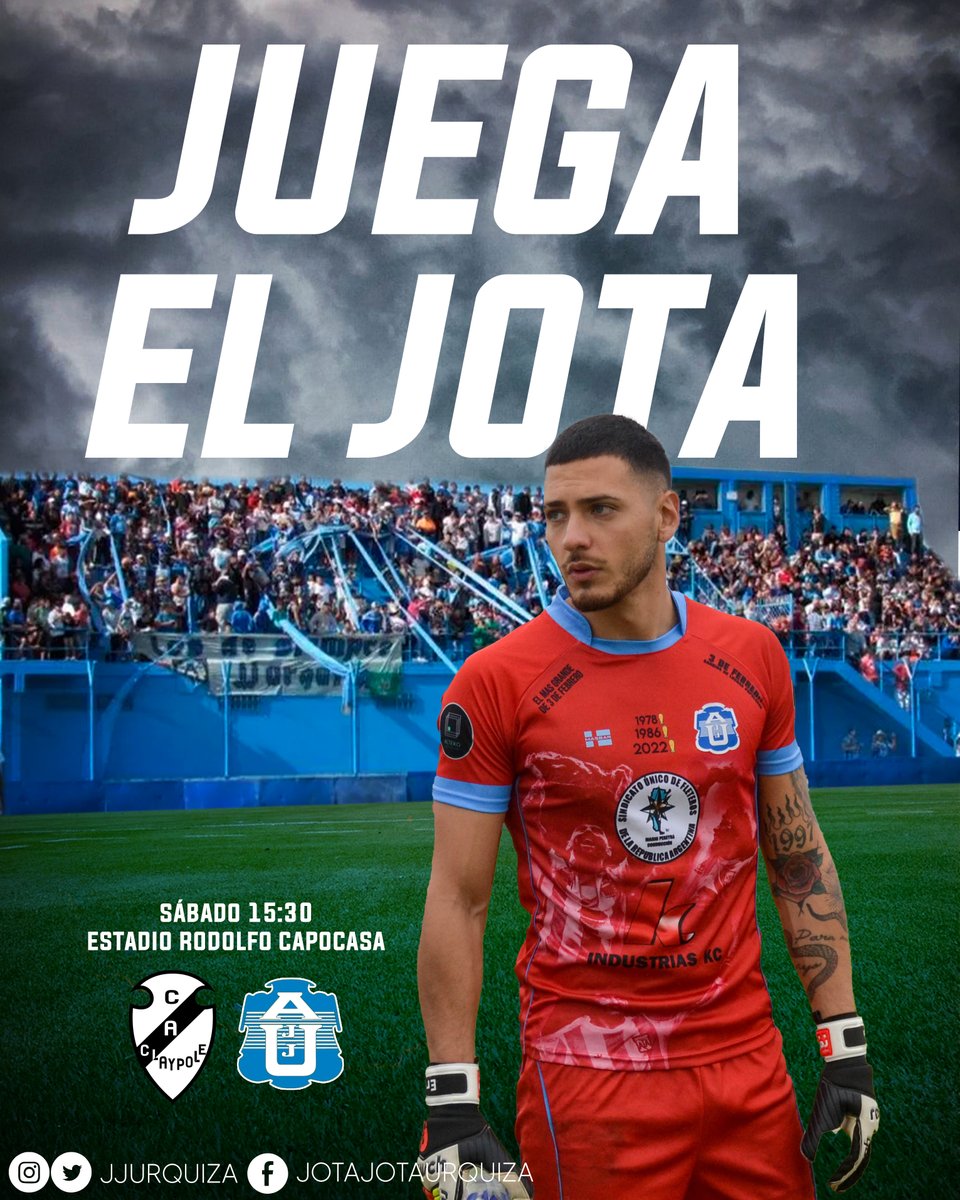 JJUrquiza's tweet photo. ¡¡¡HOY JUEGA EL JOTA!!!

📅 Primera C - Fecha 29
🆚 @OficialClaypole 
⏰ 15:30
🏟 Estadio Rodolfo Capocasa
⚖ Marcos Recalde

#SomosTresDeFebrero
#VamosJota 💙 https://t.co/ti3brQBX2H