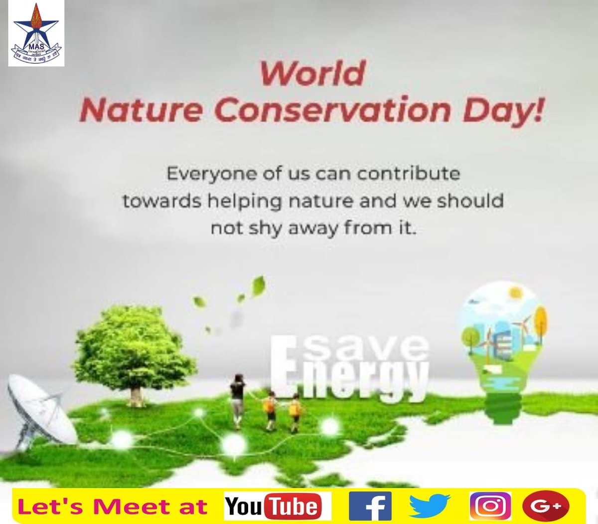 MASCONVENTSCHO1's tweet photo. #WorldNatureConservationDay #saveearth #environmentfriendly #nature https://t.co/TZeECyOcf3