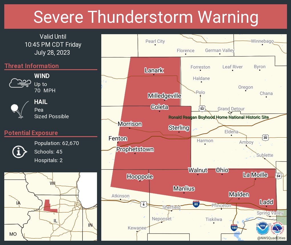 Severe Thunderstorm Warning including Sterling IL, Rock Falls IL and ...