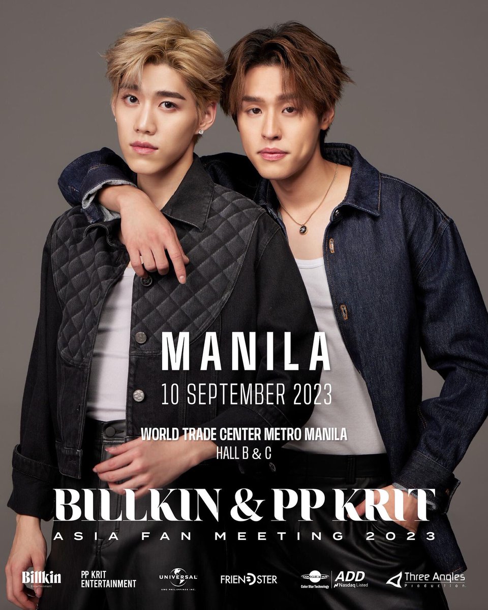 BKPP fans, mark your calendars and get ready to meet your favorite Thai artistes in Manila! 🎉 The long-awaited Billkin &amp; PP Krit fan meeting is coming soon to your city! 👀
credits to <a href="/Threeanglespro/">Three Angles Production</a> 
#BKPP_AsiaFanMeeting2023
#BKPPinMNL #bbillkin #ppkritt #BKPP