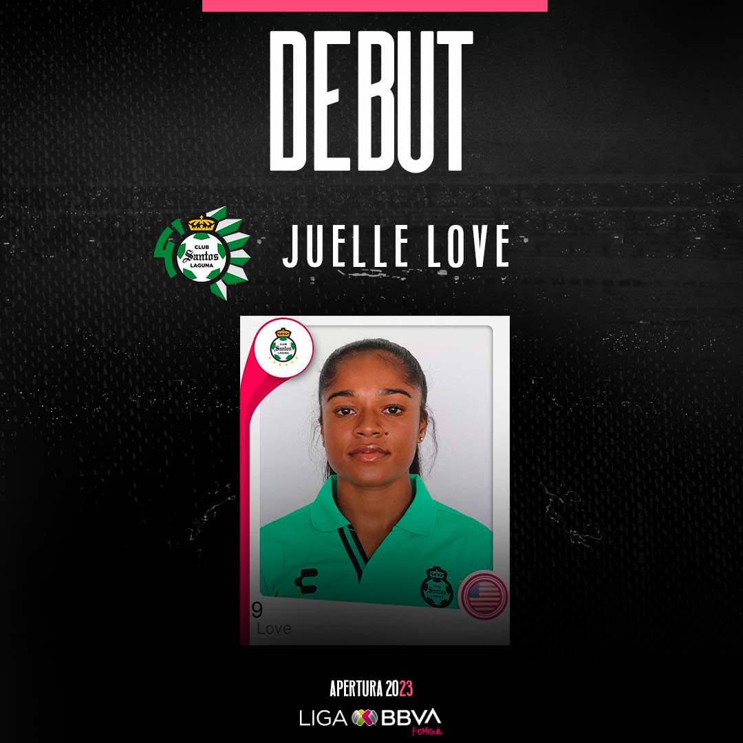 Juelle L🫶🏼ve

La delantera con dorsal 9️⃣ de <a href="/ClubSantosFem/">Club Santos Femenil</a> hace su debut en la Liga MX Femenil.
Por muchos goles...🤩

#VamosPorEllas👊🏼