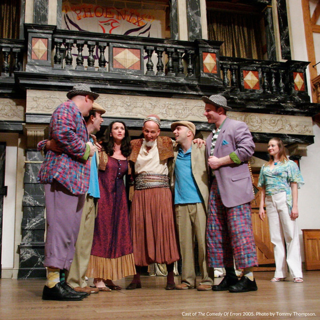 shakespearectr's tweet photo. Today's ASC memory is from ASC vet actor Bernard Bygott about 2005's COMEDY OF ERRORS: 

"Hugging fellow Dromio, James Keegan, at the end. I learned that there is nothing better at the end of a show where you have given everything than a hug from a brother who has done the same." https://t.co/fTIC9Fo2u1