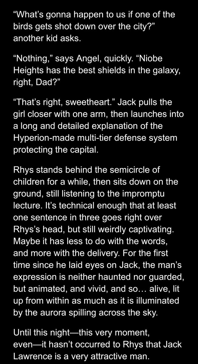 CaffeinatedOwl1's tweet photo. A little bit from the Nurse Jack AU I'm still working on. We're on Tantalus. Jack, Angel and some kids are watching an orbital battle from the hospital roof. #Rhack https://t.co/sUo4MnqW4f