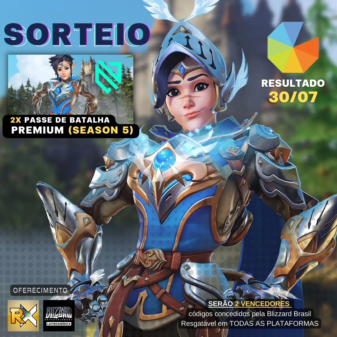 ReninX's tweet photo. 🚨SORTEIO NA ÁREA: Sua chance de liberar o PASSE PREMIUM (SEASON 5) de OVERWATCH 100% na FAIXA! 

1⃣ Participe em: https://t.co/ZWTHrCZw01

2⃣ Resultado sai no mesmo link dia 30/07 
3⃣ Vencedores receberão no E-MAIL.

💢 SERÃO DOIS VENCEDORES 💢
(Códigos concedidos pela Blizzard) https://t.co/B3idrN6X1Y