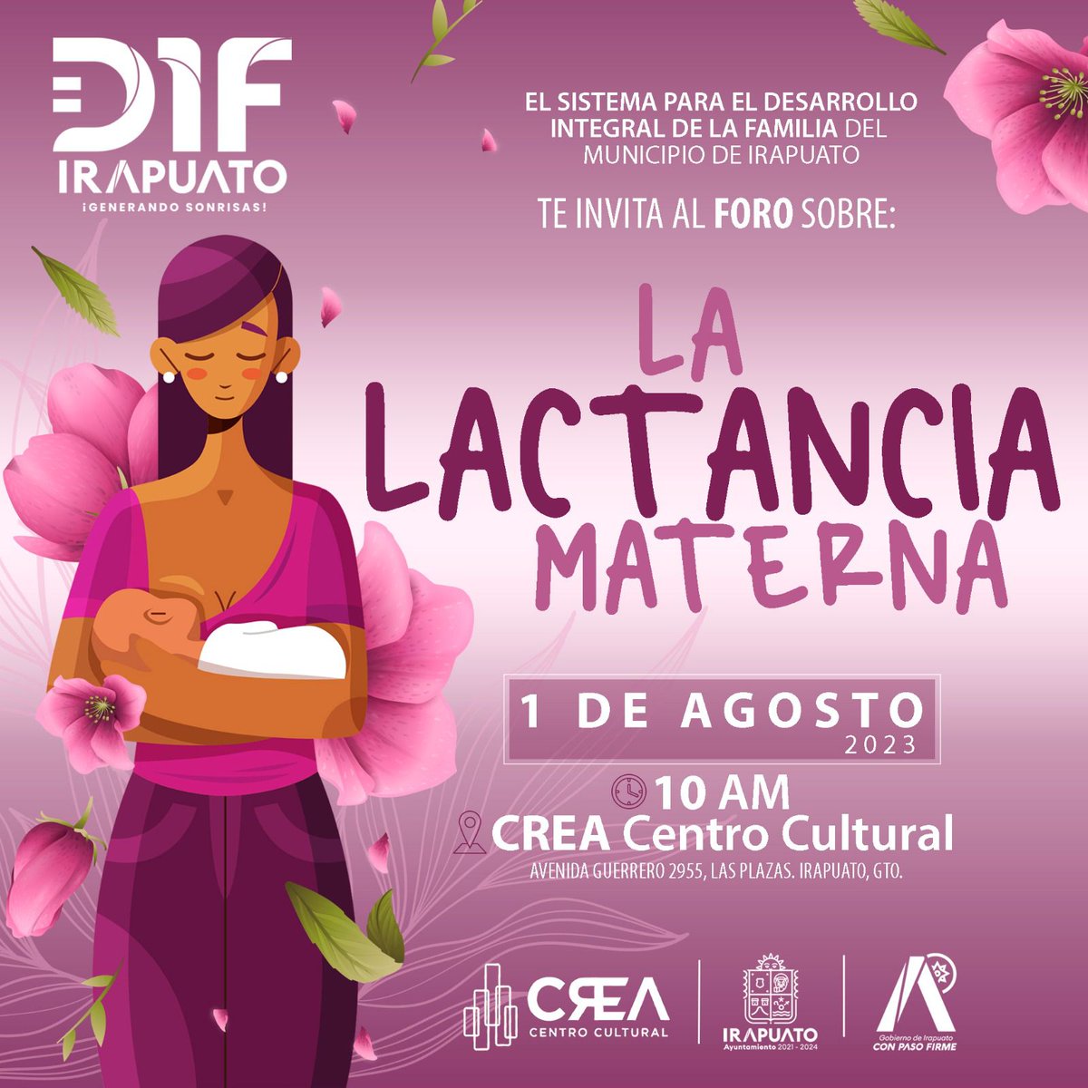 🤱🏻El increíble vínculo que se forma con nuestros bebés al alimentarlos, perdura. Conoce más sobre la Lactancia Materna en el foro organizado por @DIFIrapuato este 1 de agosto. ¡No faltes! #JuntasRompemosEsquemas