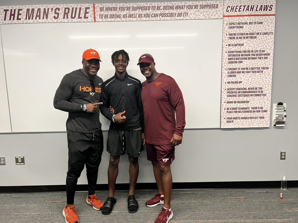 After a great Camp and coversation with @CoachdjCheetah…. I am blessed to say I have recieved an offer from Virginia Tech University! #AGTG🙏🏾 @TheRealC_Portis @CoachK_Ward @hastings_coach @DreKates7 @HokiesFB @NPCoachJeff @Indian_Land_FB @RivalsFriedman @TheUCReport