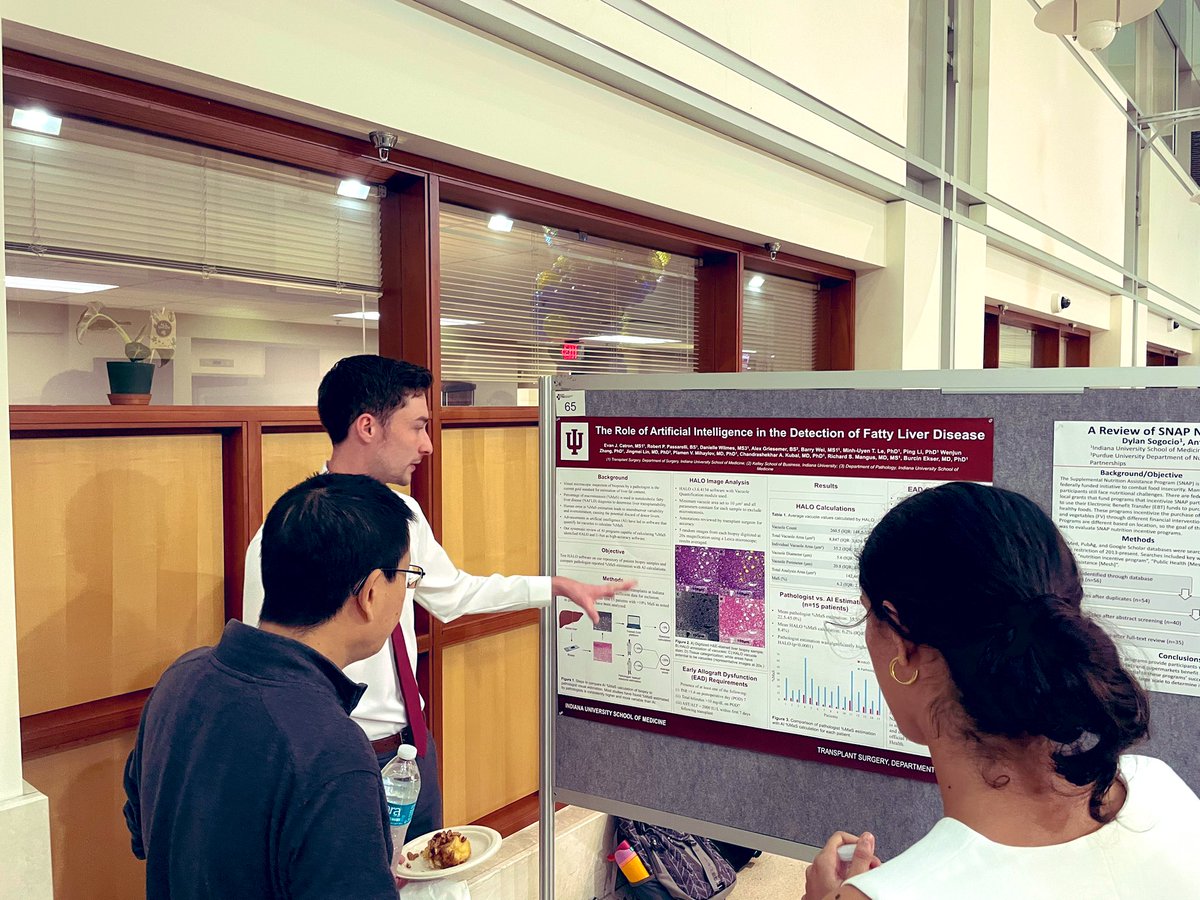 Proud of all students who did excellent @IUSM_IMPRS research this summer. #artificalintelligence #AI #fattyliverdisease #NASH #MAFLD #organoids @IU_Surgery @IUMedSchool #EvanCatron #ParkerPassarelli #BarryWei