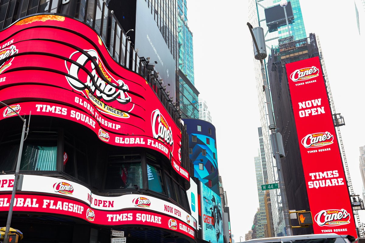 raisingcanes's tweet photo. We had a great time supporting the @PostMalone  surprise performance in Times Square on the TSX stage. Thanks to everyone that stopped by our after party. Congratulations on the album, Post! https://t.co/fYSgR6RqVG