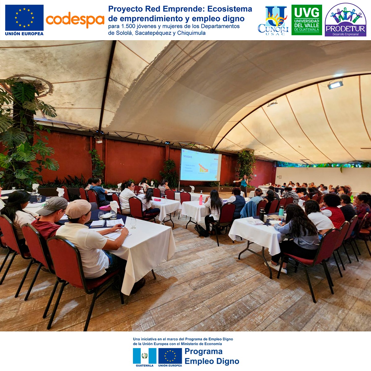 UEGuatemala's tweet photo. El proyecto #RedEmprende, impartió junto a #PRODETUR el curso Finanzas de la Empresa a emprendedores que asisten a la sede de #AntiguaGuatemala que busca establecer la importancia sobre el estudio y comprensión de precios, costos, ingresos y crecimiento del negocio.

#UEGuatemala https://t.co/Fkx40Ug6rG