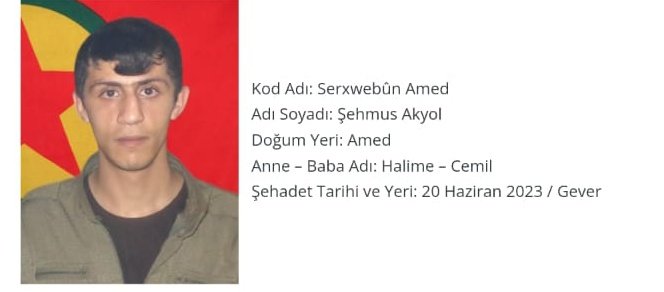 aysenazcimen14's tweet photo. Geçen ay SİHA tarafından imha edilen terörist Şehmus Akyol'un,HDP ilçe başkanlarından birisinin oğlu olduğu ortaya çıktı.Son zamanlarda imha edilen teröristlerin birçoğu bu şekilde HDP/YSP'li yöneticilerin çocukları.Hala HDP/YSP ile PKK arasında organik bağ yok diyenlere gelsin. https://t.co/62y4xjfNJg