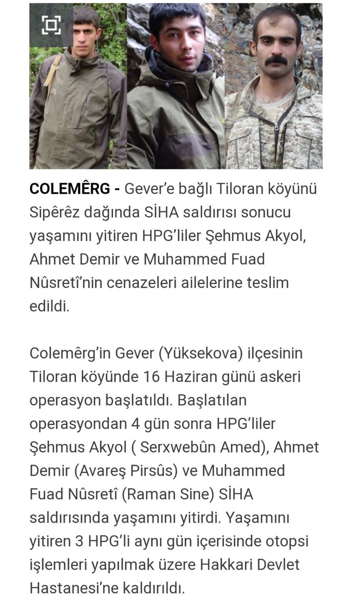 aysenazcimen14's tweet photo. Geçen ay SİHA tarafından imha edilen terörist Şehmus Akyol'un,HDP ilçe başkanlarından birisinin oğlu olduğu ortaya çıktı.Son zamanlarda imha edilen teröristlerin birçoğu bu şekilde HDP/YSP'li yöneticilerin çocukları.Hala HDP/YSP ile PKK arasında organik bağ yok diyenlere gelsin. https://t.co/62y4xjfNJg