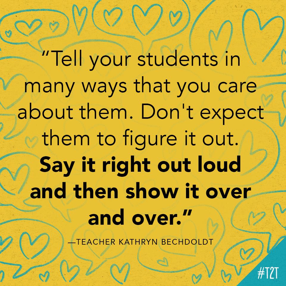 How do you show Ss you're there for them no matter what?