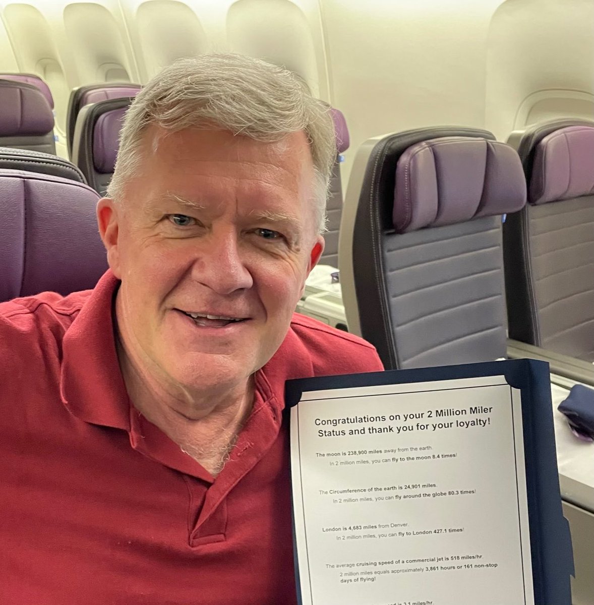 Two Million Miler on ⁦<a href="/united/">United Airlines</a>⁩ and the ⁦<a href="/staralliance/">Star Alliance</a>⁩ as of tonight from ⁦<a href="/Dulles_Airport/">Dulles Airport (IAD)</a>⁩ to ⁦Europe.  It’s been a great ride — what better way to start a vacation?⁩