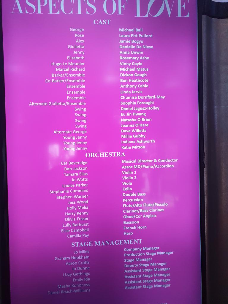 RyKas's tweet photo. Life goes on,
Love goes free.

Tonight's #Theatre trip @AspectsLoveLDN @AspectsofLove @NimaxTheatre  

Bravo @mrmichaelball @LPittPulford @coylepal @Danielledeniese  @annaunwin @rosemaryashe @michaelmatus etc! 🩷 

#AspectsOfLove @OfficialALW #Musical #London #Friday https://t.co/zYkIupWjoS